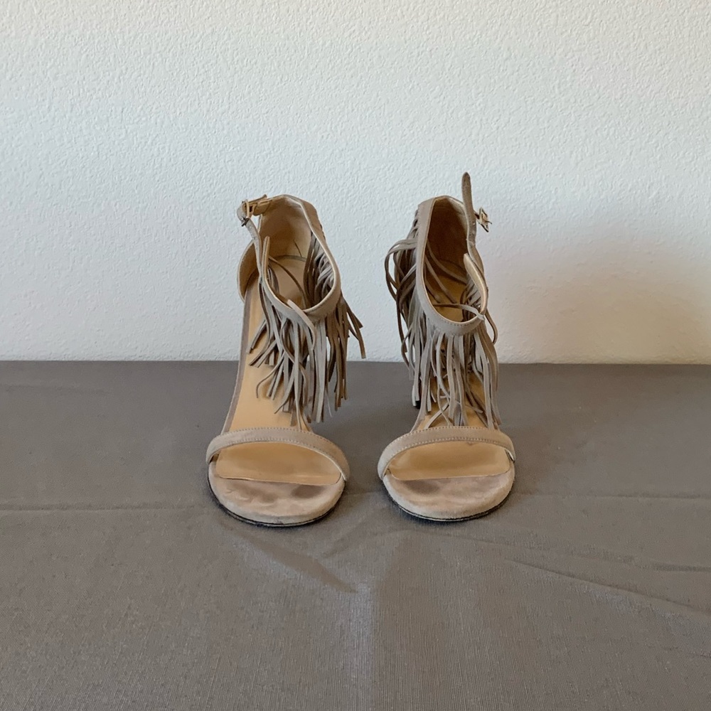 Stuart Weitzman Love Fringe Suede Sandal